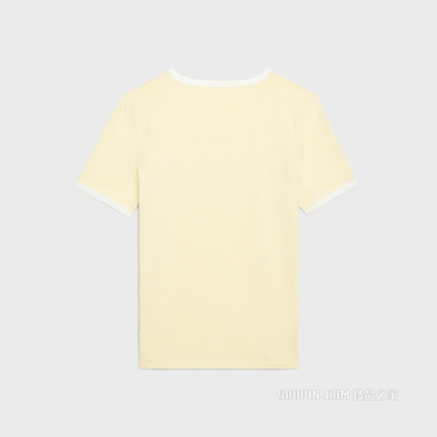 JE T'AIME棉质平纹针织T恤 pastel yellow / black / white-11PL