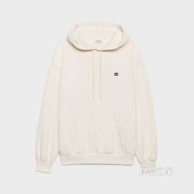 棉/山羊绒TRIOMPHE连帽衫 LIGHT IVORY-01LI