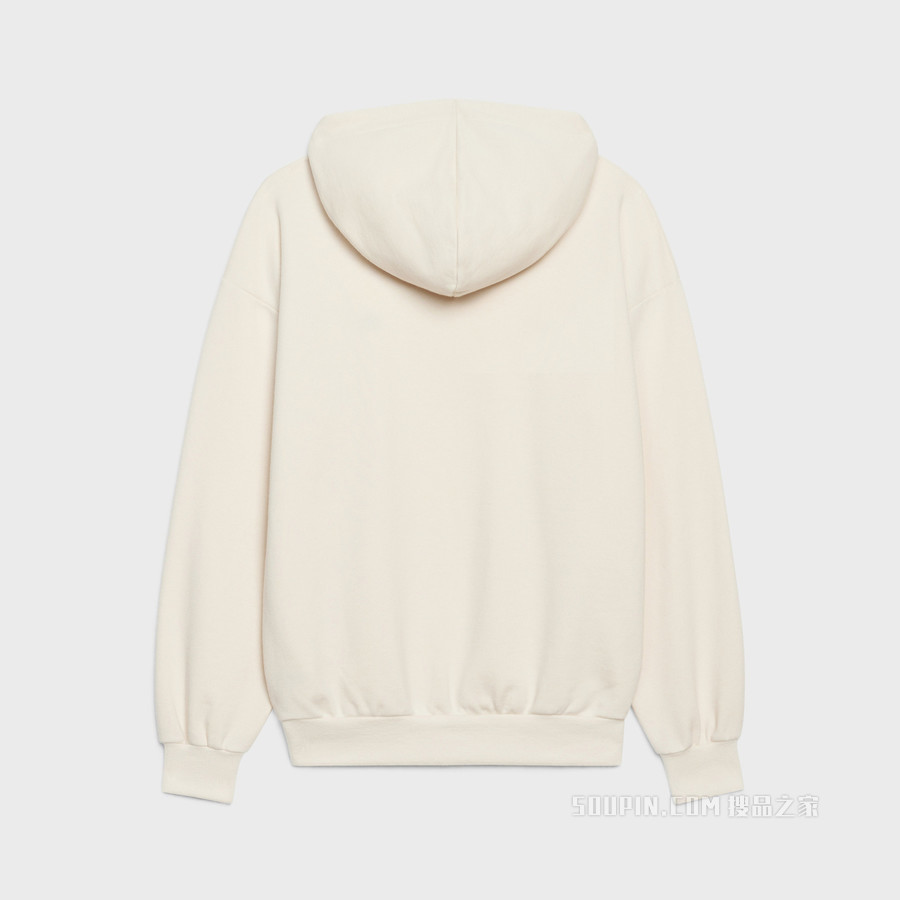 棉/山羊绒TRIOMPHE连帽衫 LIGHT IVORY-01LI