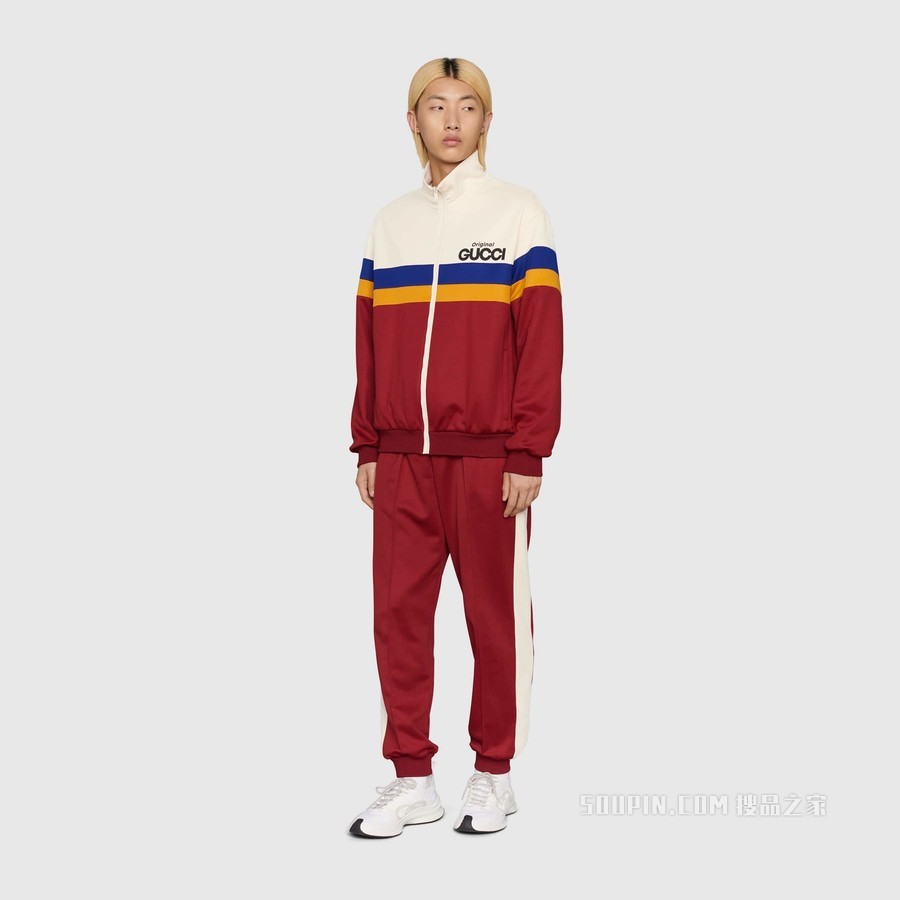“Original Gucci”印花慢跑长裤 洋红色