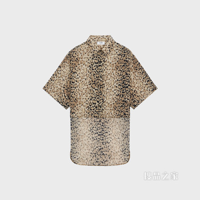 双绉燕尾服衬衫 豹纹-19LE