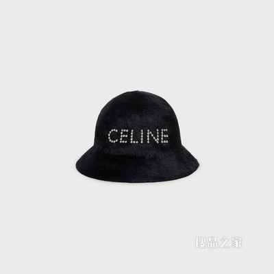 CELINE毛毡饰钉钟形帽 黑色-38NO