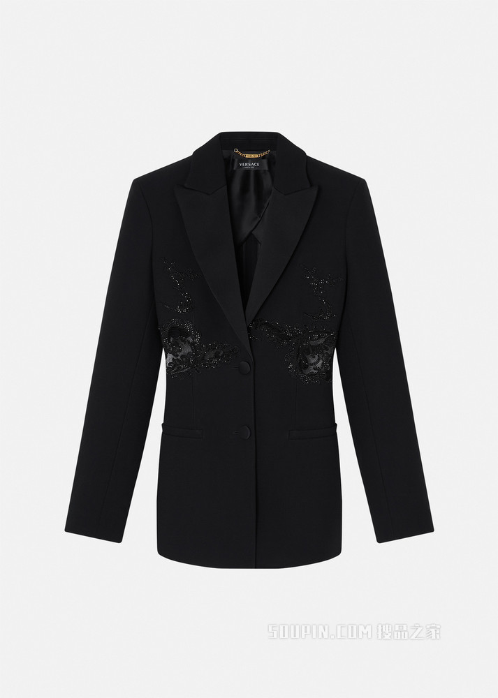 水晶刺绣西装外套