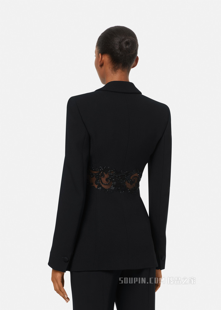 水晶刺绣西装外套