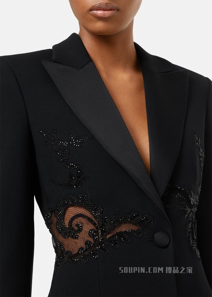 水晶刺绣西装外套