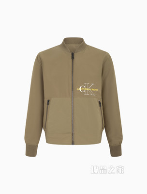 Calvin Klein 男士双面穿棒球领LOGO贴片飞行夹克外套J320578