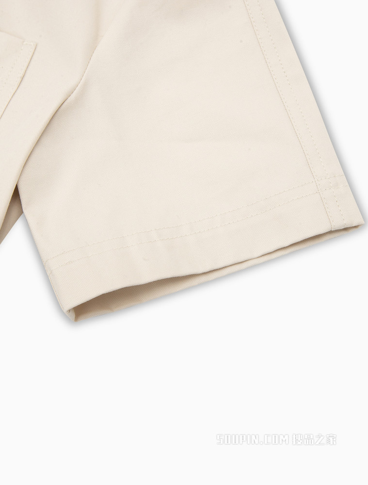Calvin Klein 女士时尚纽扣翻领纯棉A字短袖连衣裙J218347