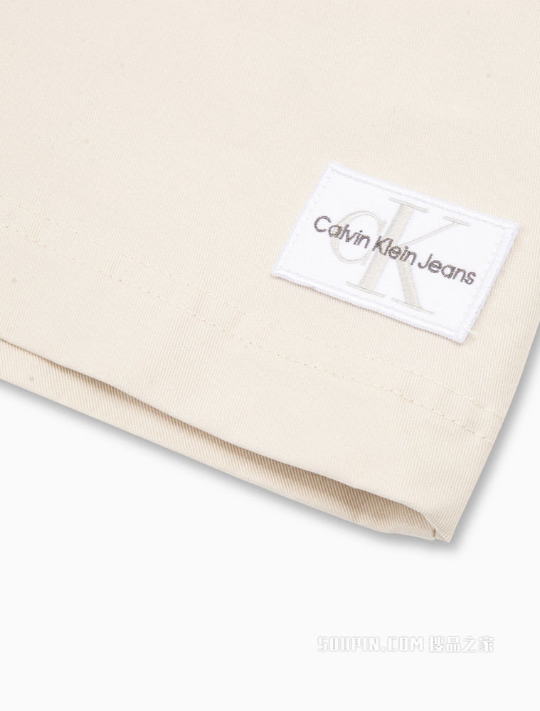 Calvin Klein 女士时尚纽扣翻领纯棉A字短袖连衣裙J218347