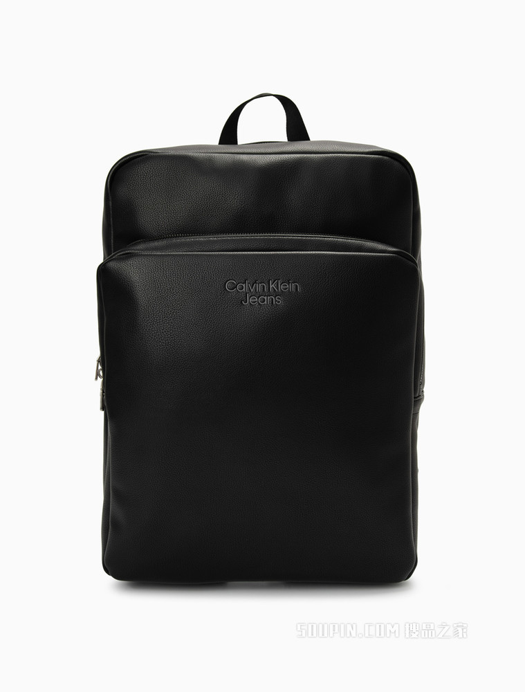 Calvin Klein 男士经典时尚拉链方形撞色LOGO双肩背包HH3064
