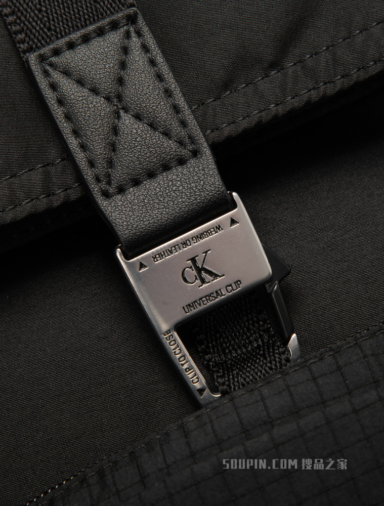 Calvin Klein 男士经典金属卡扣翻盖LOGO织标双肩包HH3076