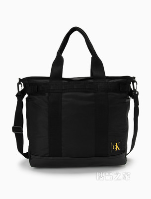 Calvin Klein 男士经典手提荧光色LOGO可卸肩带托特包HH3077