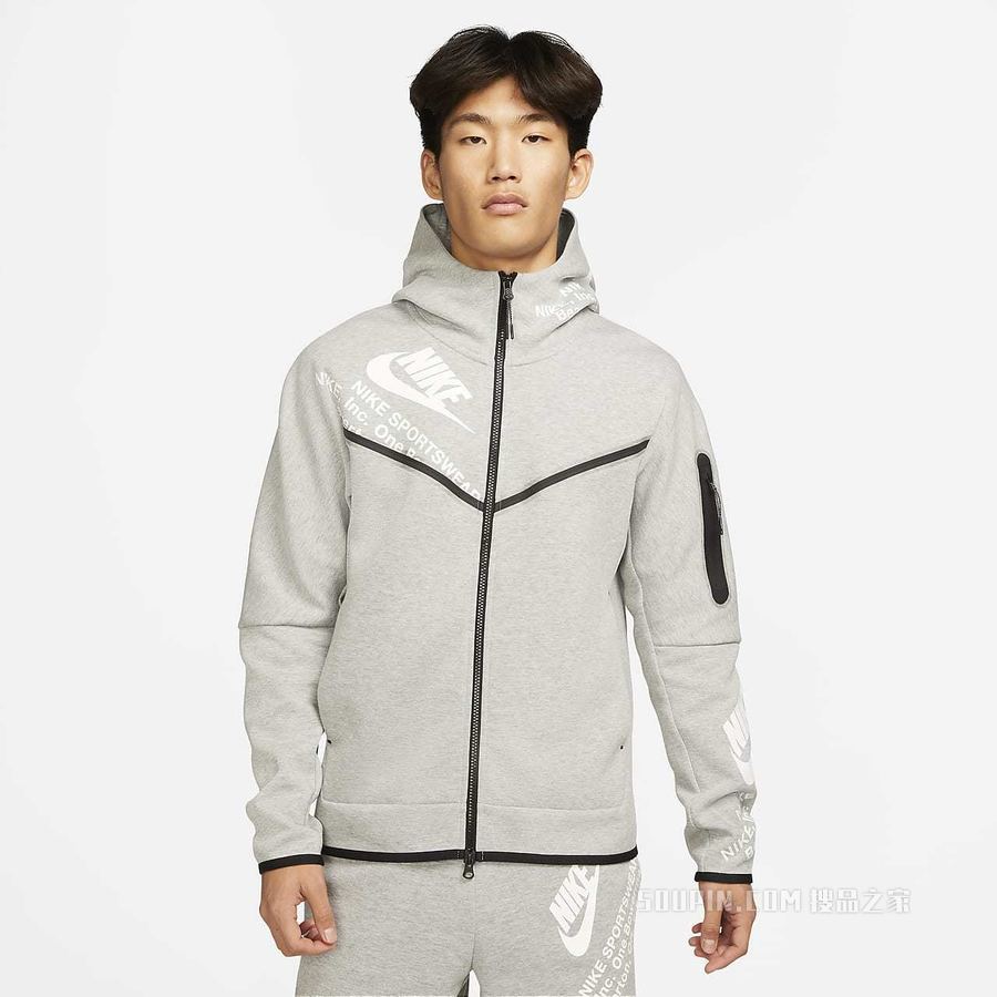Nike Sportswear Tech Fleece 男子印花全长拉链开襟连帽衫