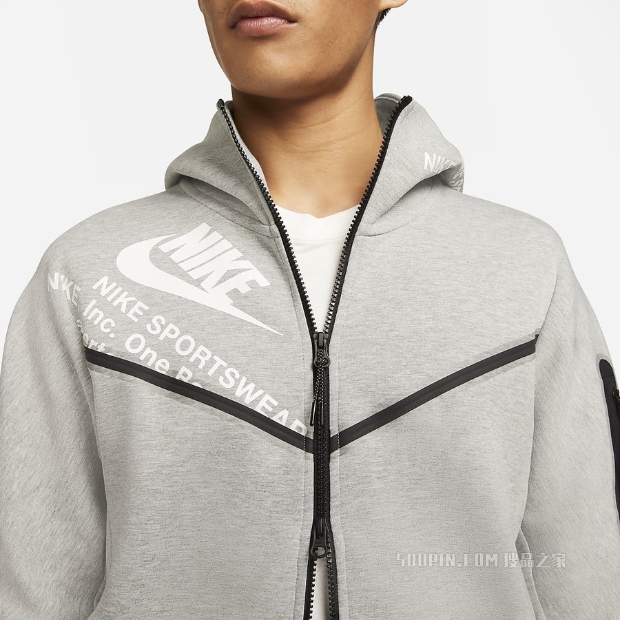 Nike Sportswear Tech Fleece 男子印花全长拉链开襟连帽衫