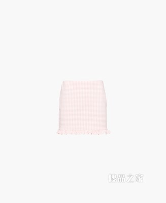 平纹针织迷你半身裙