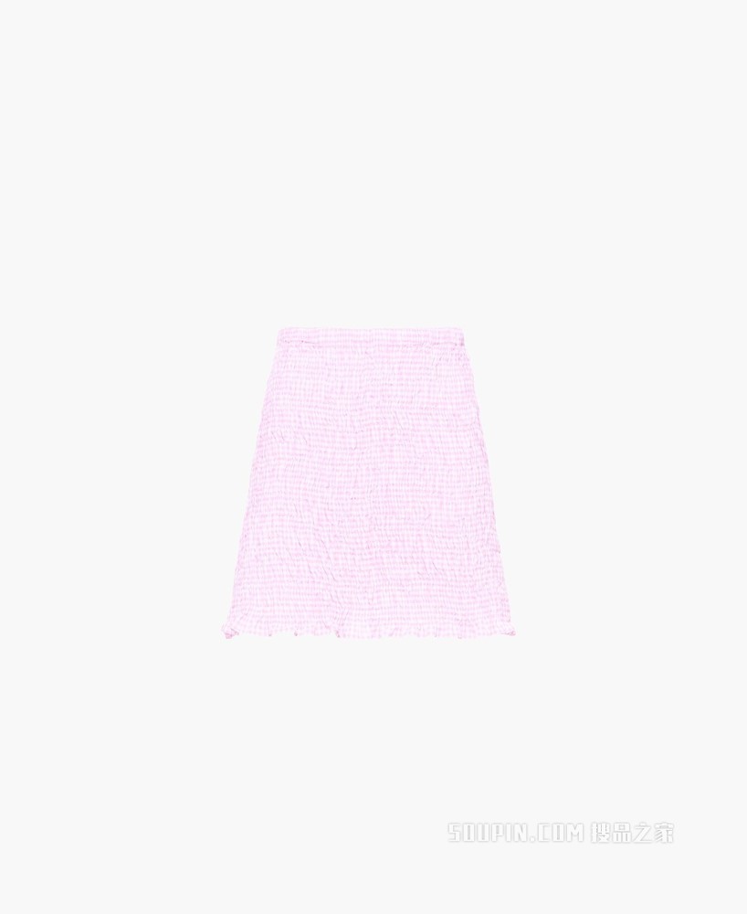 方格纹迷你半身裙