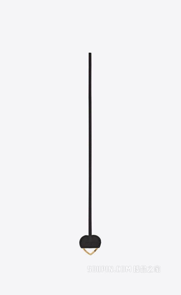 SAINT LAURENT复古皮革心形钥匙环项链