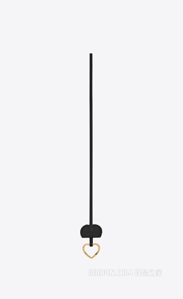 SAINT LAURENT复古皮革心形钥匙环项链