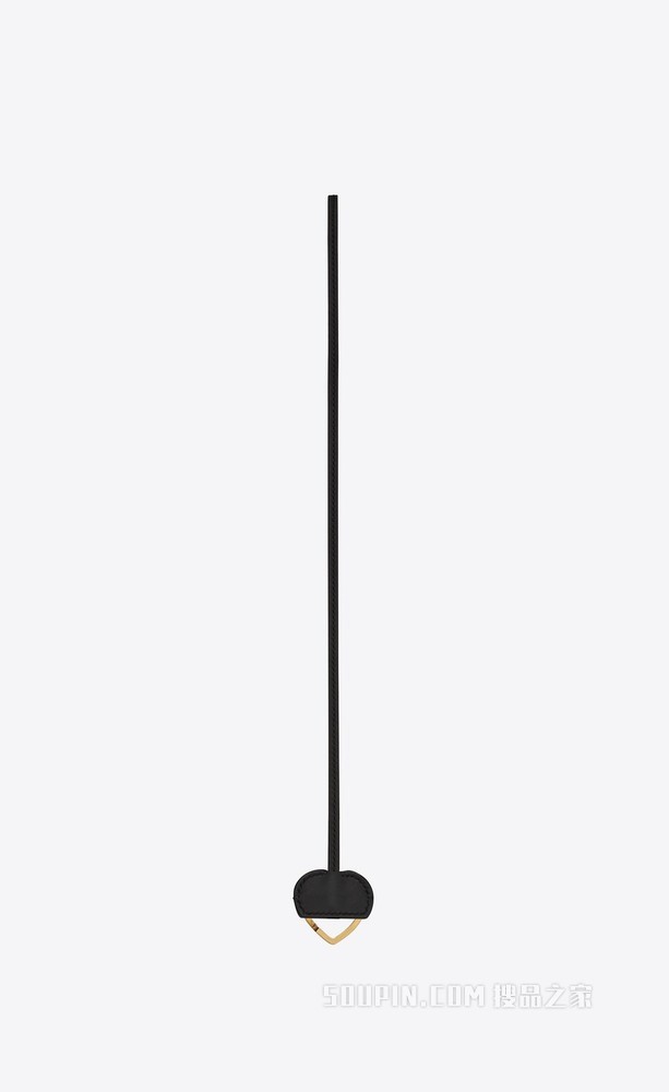 SAINT LAURENT复古皮革心形钥匙环项链