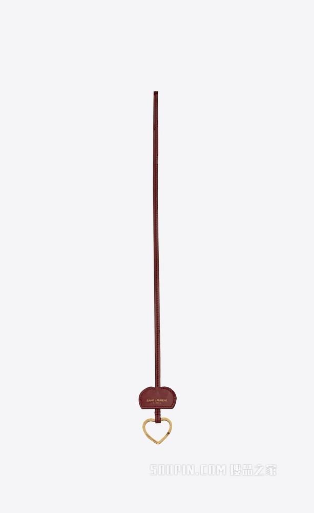 SAINT LAURENT 漆皮心形钥匙环项链