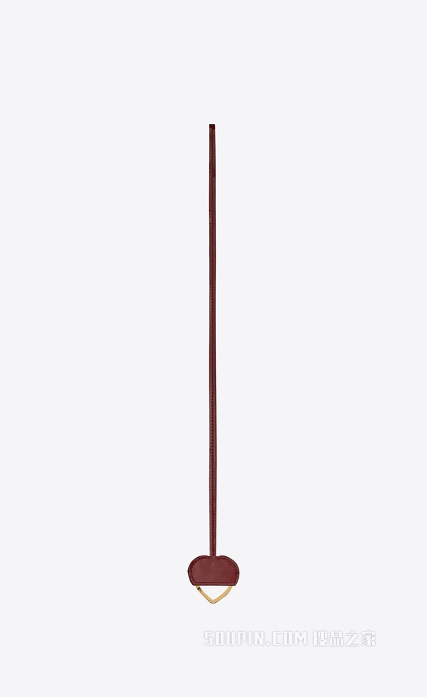 SAINT LAURENT 漆皮心形钥匙环项链