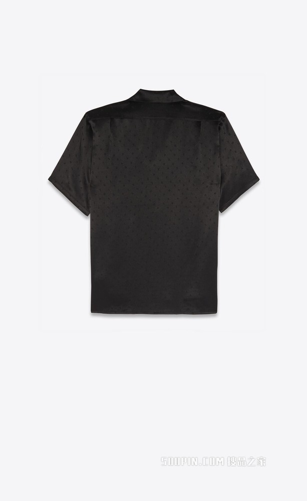 哑光和亮面桑蚕丝鲨鱼领衬衫