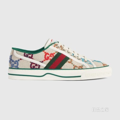 Gucci Tennis 1977系列女士运动鞋 GG亚麻织物