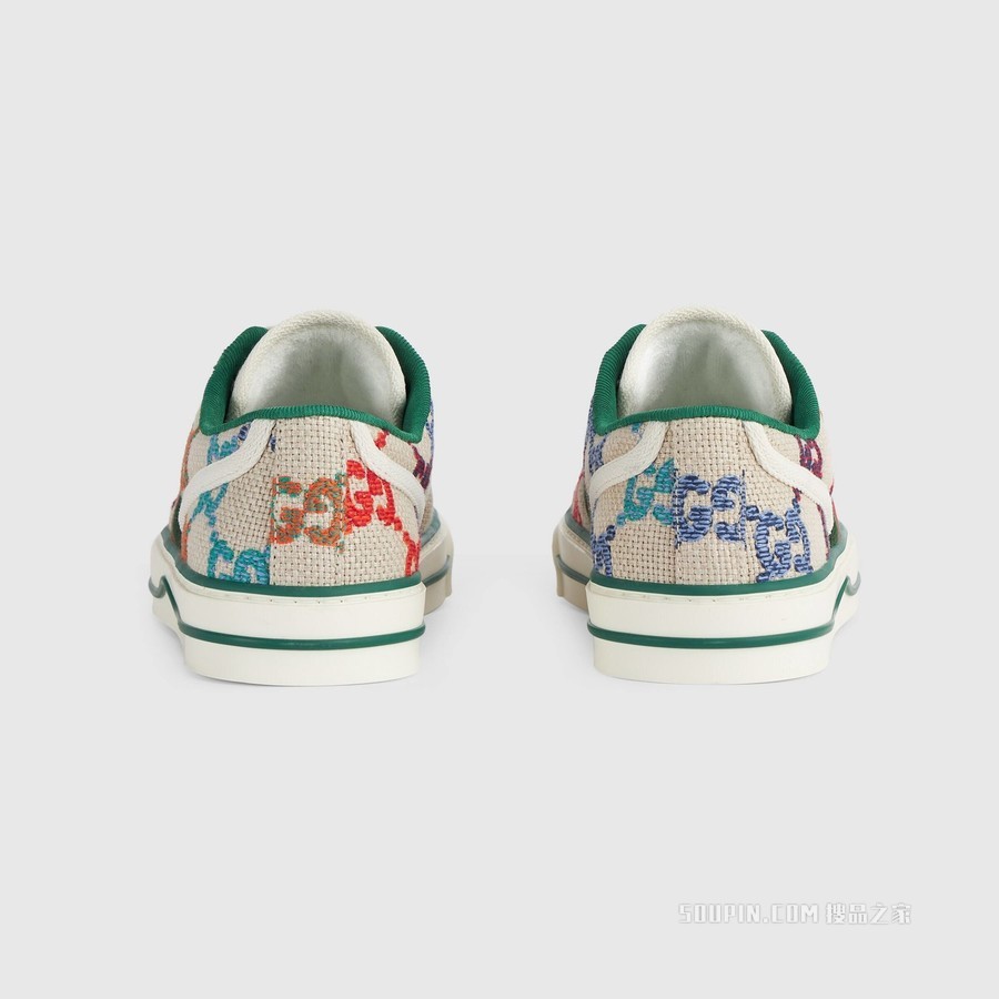 Gucci Tennis 1977系列女士运动鞋 GG亚麻织物