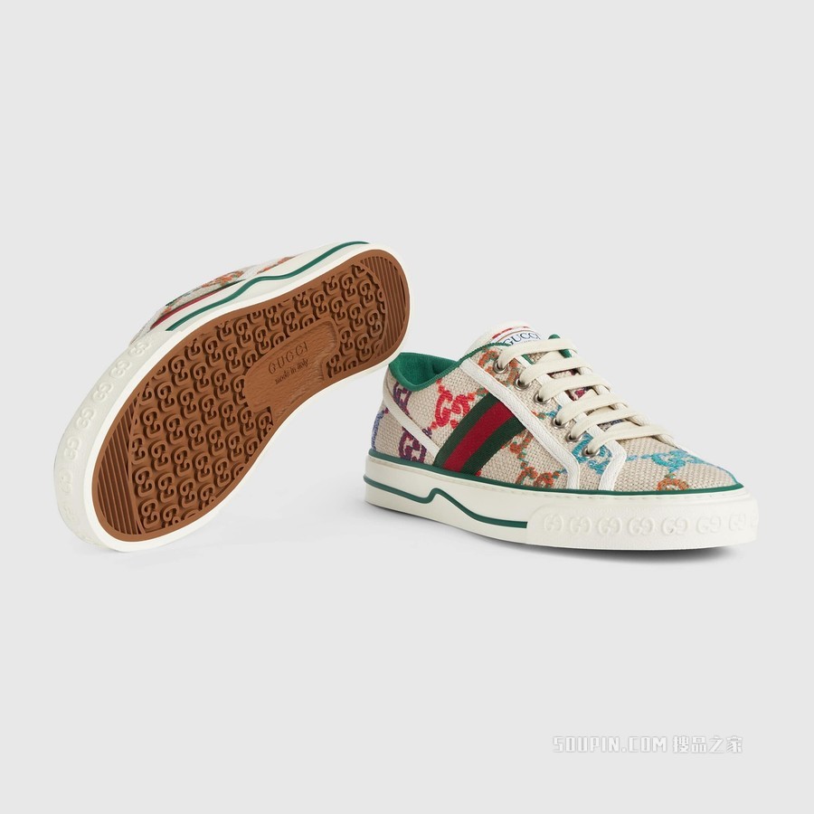 Gucci Tennis 1977系列女士运动鞋 GG亚麻织物