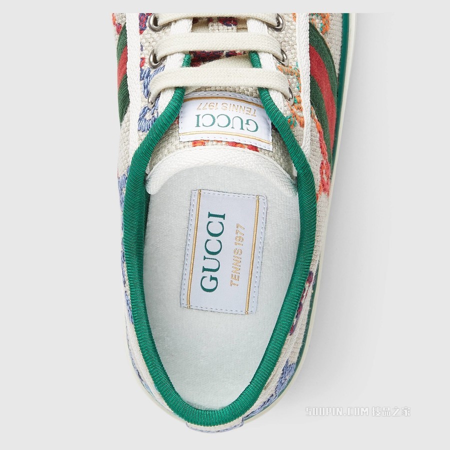 Gucci Tennis 1977系列女士运动鞋 GG亚麻织物