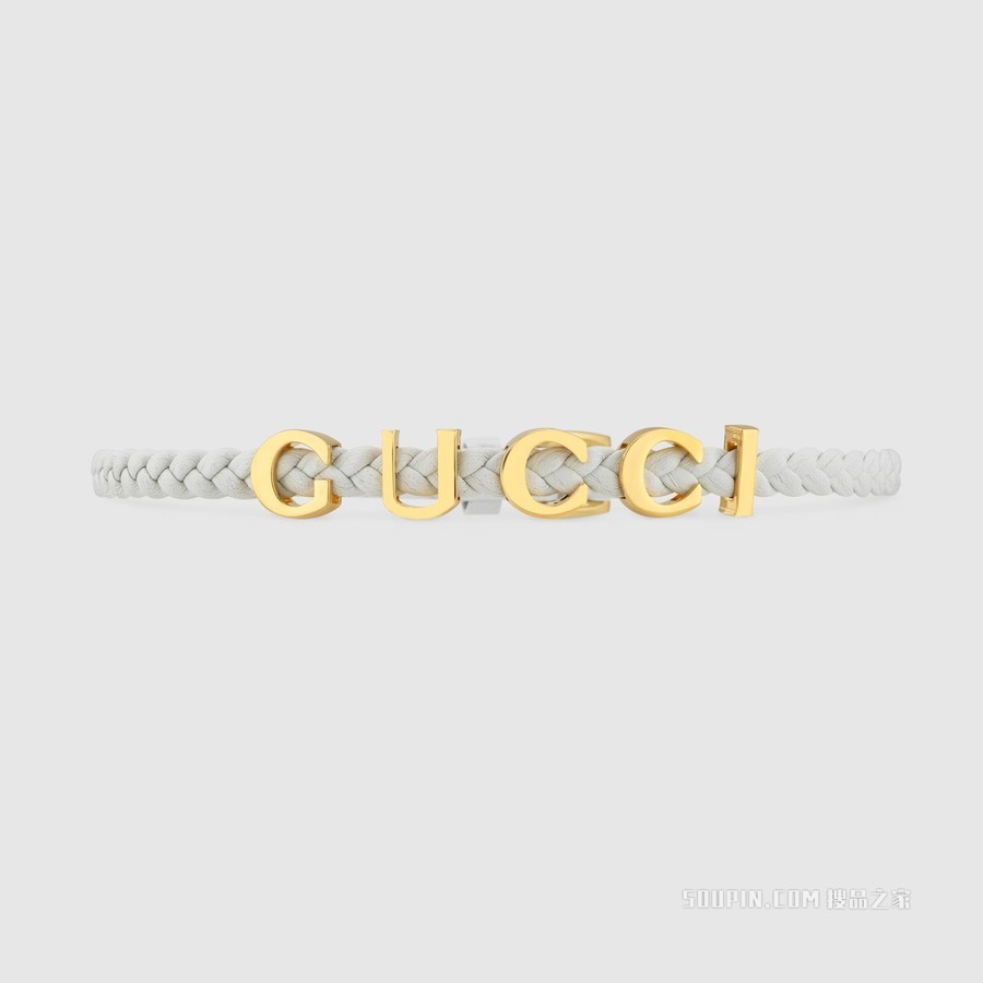 皮革“Gucci”项链 白色皮革