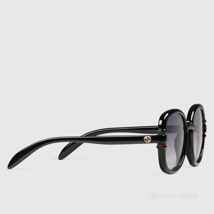 低鼻梁架贴合设计太阳眼镜 黑色注塑