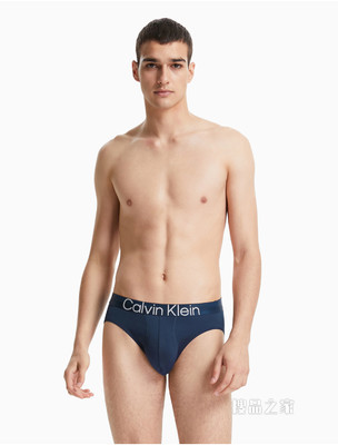 Calvin Klein 男士时尚醒目提花LOGO弹力腰边透气贴身三角内裤NB2973