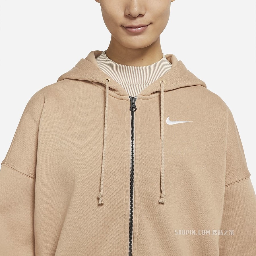 Nike Sportswear Essentials 女子全长拉链开襟起绒连帽衫