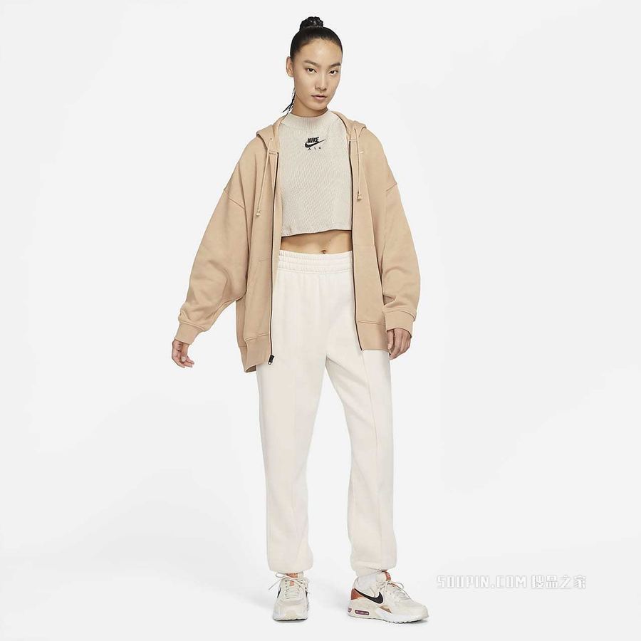 Nike Sportswear Essentials 女子全长拉链开襟起绒连帽衫