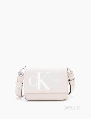 【情人节礼物】Calvin Klein 女士可卸肩带压纹翻盖单肩包DH3106