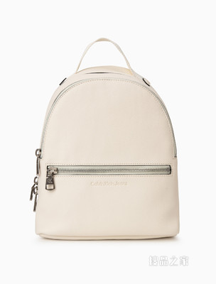 【情人节礼物】Calvin Klein 女包拉链LOGO提花双肩包DH2933