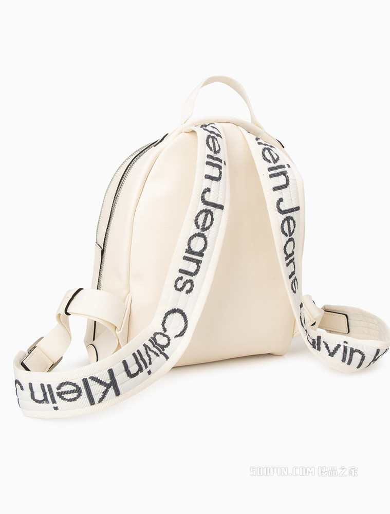 【情人节礼物】Calvin Klein 女包拉链LOGO提花双肩包DH2933