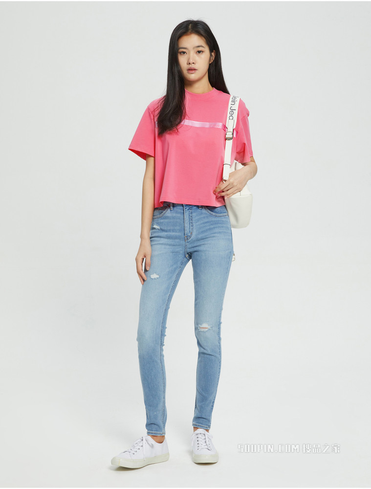 【情人节礼物】Calvin Klein 女包拉链LOGO提花双肩包DH2933