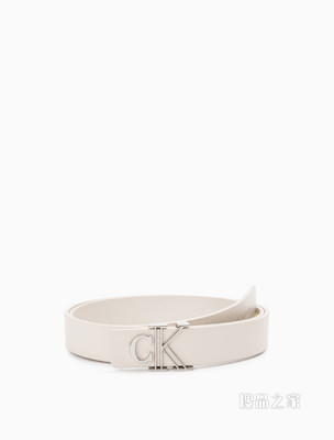 【情人节礼物】Calvin Klein 女士金属LOGO牛皮皮带腰带DC0520