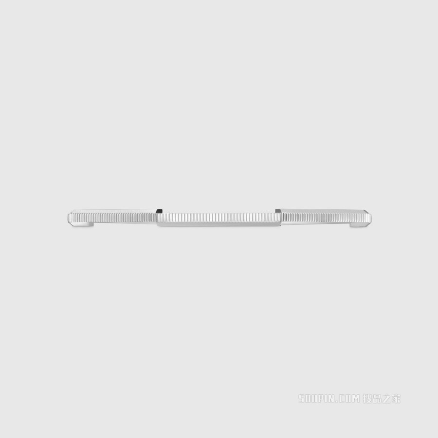 Gucci Link to Love系列条纹刻花手镯 18K白金