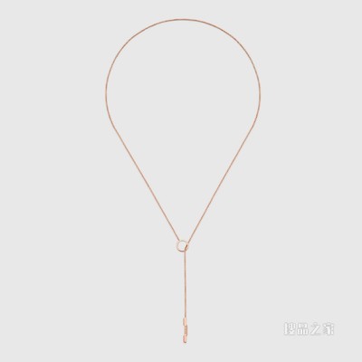 Gucci Link to Love系列套索项链 18K玫瑰金