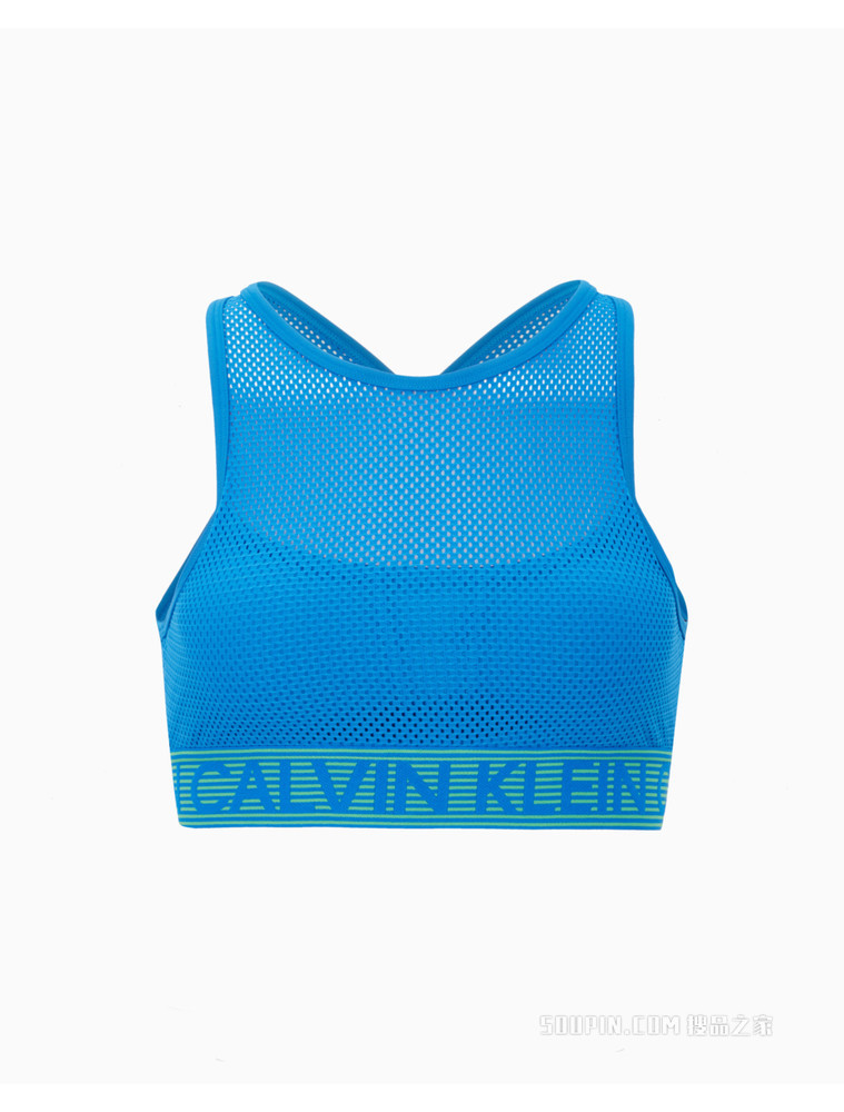 Calvin Klein 女士提花LOGO透气网眼交叉带运动文胸4WF1K108