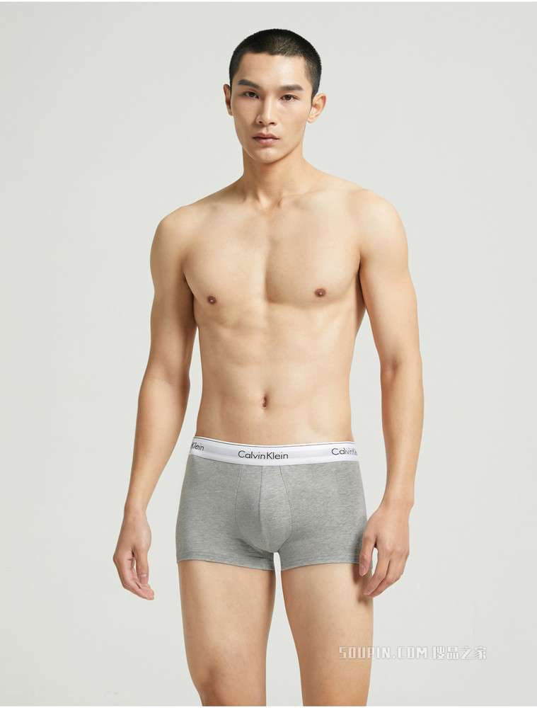 【摩登引力带】Calvin Klein 男士两条装LOGO提花弹力贴身平角内裤NB1086