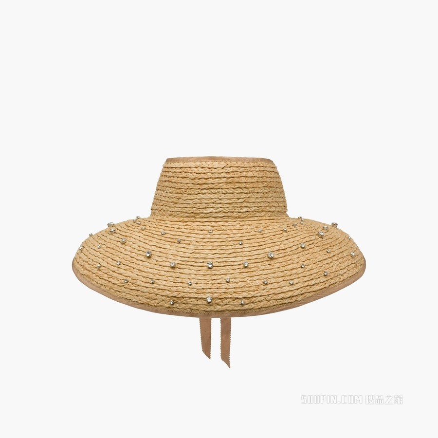 仿水晶装饰纤维编织遮阳帽