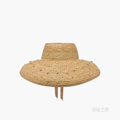 仿水晶装饰纤维编织遮阳帽
