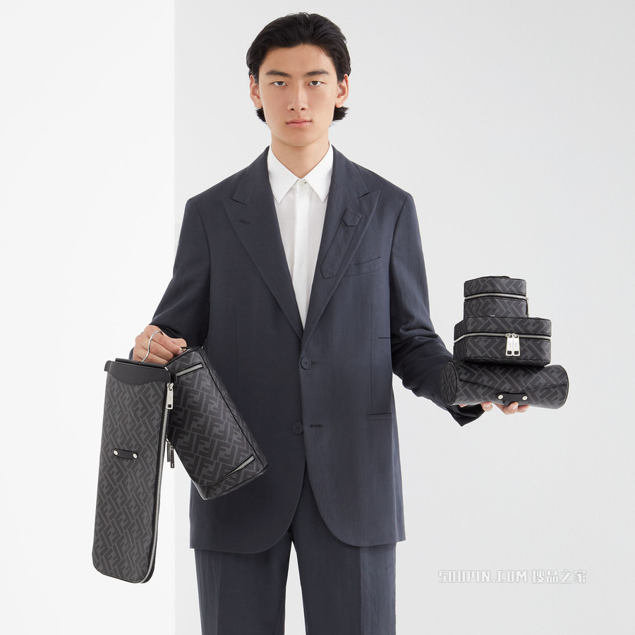 领带盒 灰色PU材质领带盒