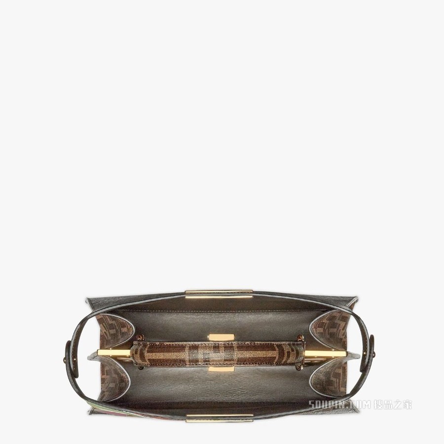 Peekaboo ISeeU中号手袋 FF镶饰釉光布料手袋