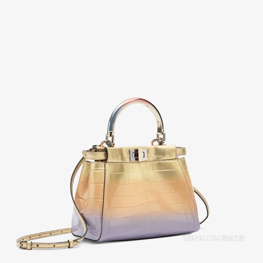 Peekaboo Iconic迷你手袋 拼色鳄鱼皮手袋