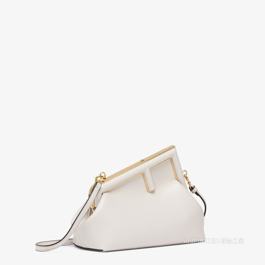 Fendi First小号手袋 浅灰色皮革手袋