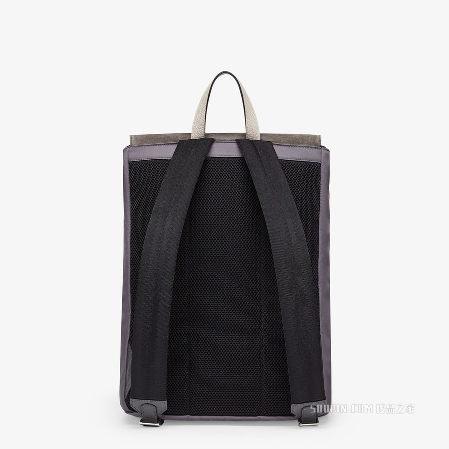 Fendiness中号背包 深灰色麂皮双肩背包